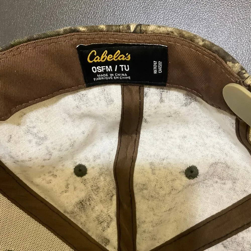 Cabela's Camo Snapback Hat Hunting Cap Mossy Oak Style Camouflage OSFM